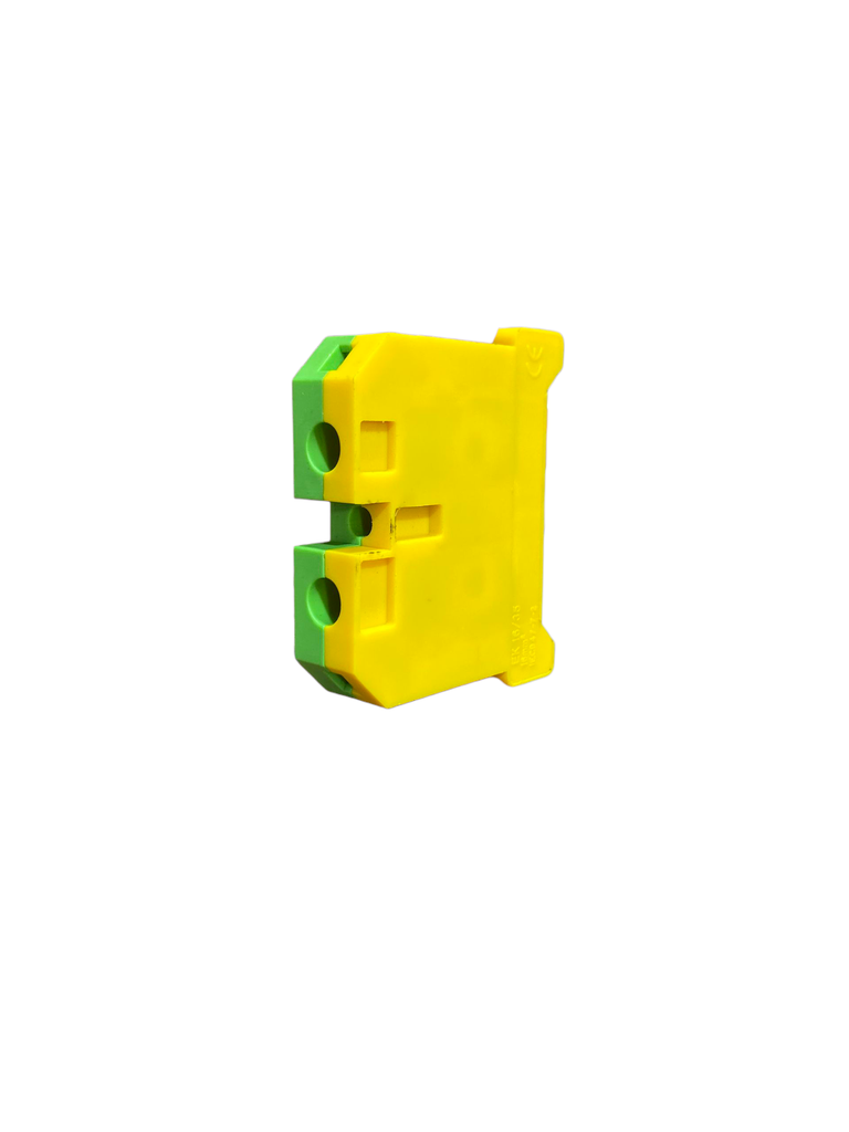 BORNERA 16mm RIEL SIMETRICO PARA CABLE 6 EK16/35 AMARILLA CON VERDE