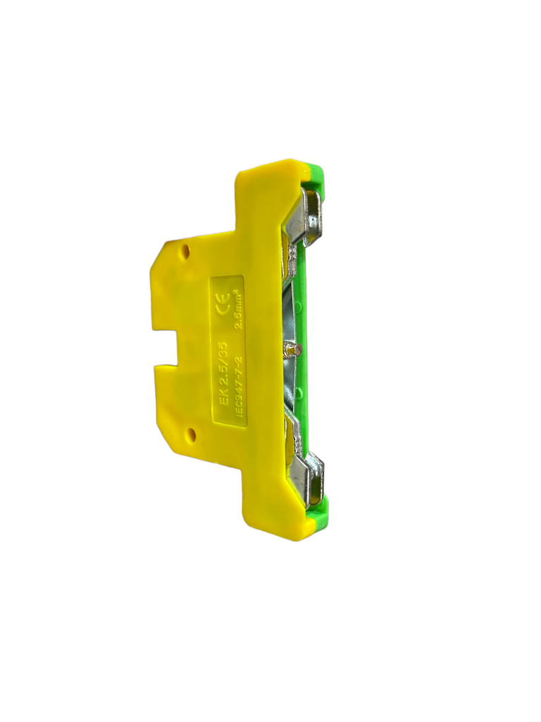 BORNERA 2.5mm RIEL SIMETRICO PARA CABLE 14 EK2.5/35 AMARILLA CON VERDE