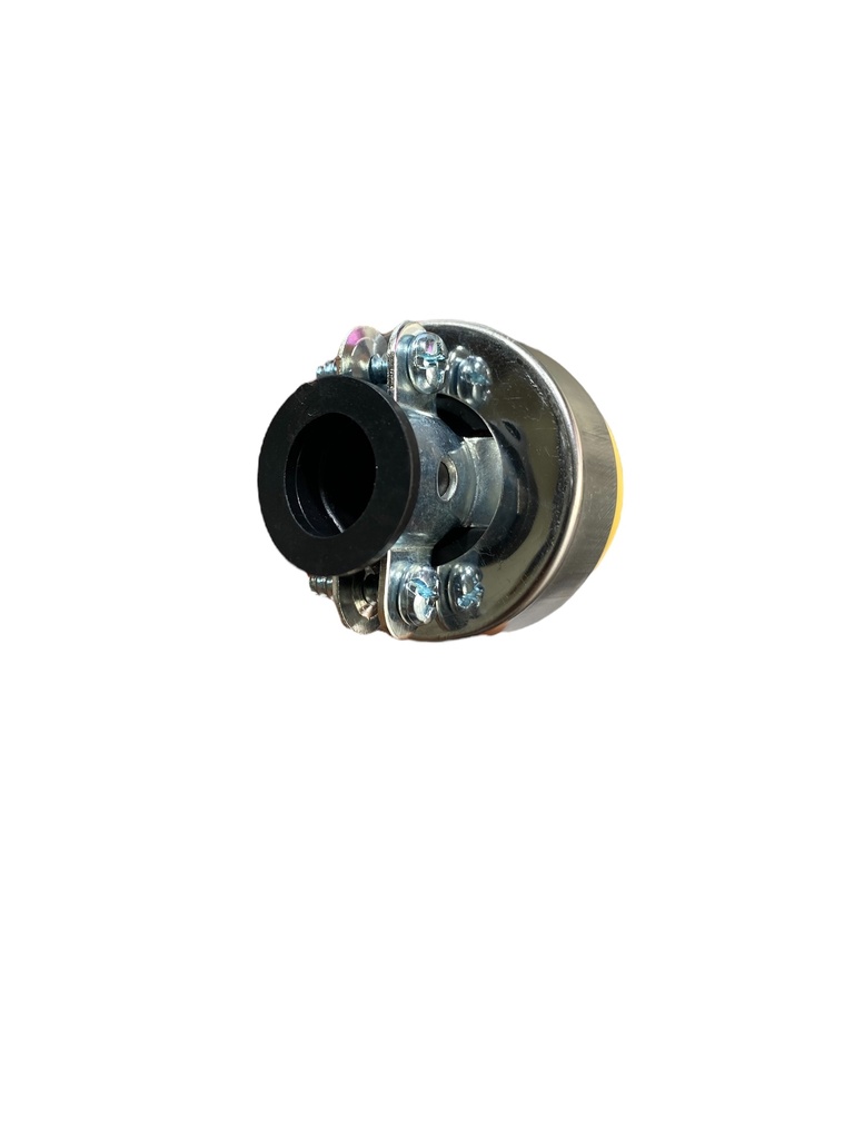 ENCHUFE MACHO METALICO 2P+T 125V 15A AMARILLO LD-669 ILUM-VEN