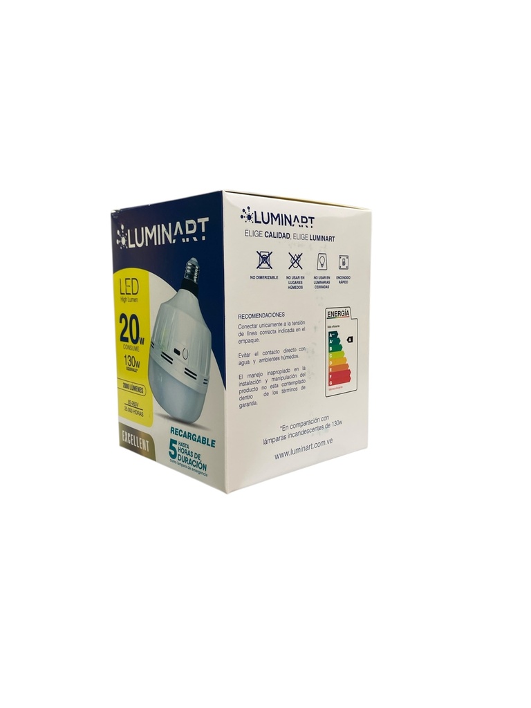 BOMBILLO LED 20W RECARGABLE 85-265VAC 6500K