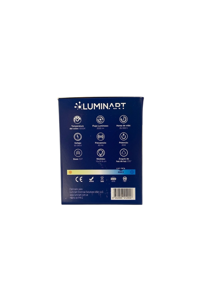 BOMBILLO LED 20W RECARGABLE 85-265VAC 6500K