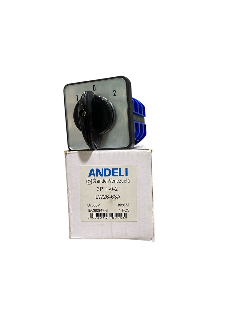 SELECTOR DE POTENCIA 1-0-2 63A 3P ANDELI