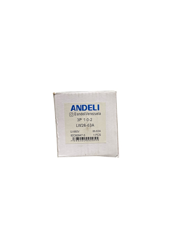 SELECTOR DE POTENCIA 1-0-2 63A 3P ANDELI