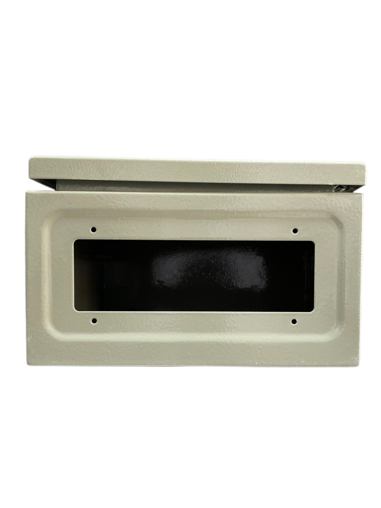 CAJA DE CONTROL 500X400X250mm IP66 USO EXTERIOR C/PUERTA Y CERRADURA DOBLE FONDO PINTURA ELECTROSTATICA BEIGE 