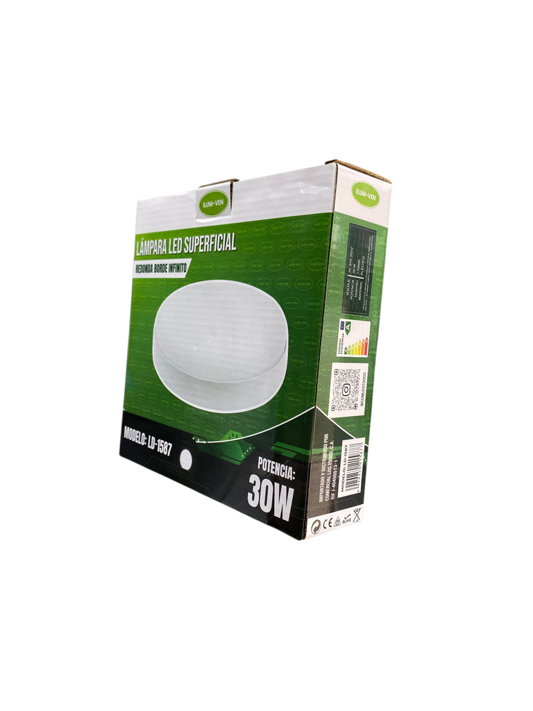 PANEL LED 30W REDONDO SUPERFICIAL BORDE INFINITO 85-265V 170MM 