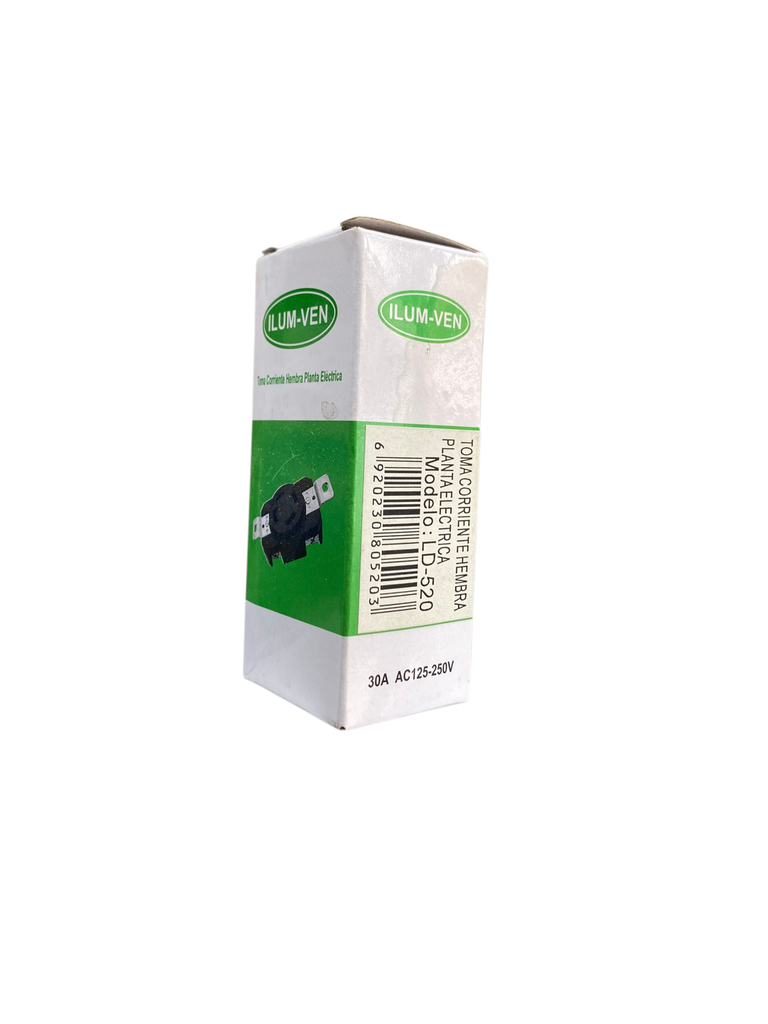 TOMACORRIENTE HEMBRA  PLANTA ELECTRICA 30AMP 125-250V LD-520 ILUM-VEN