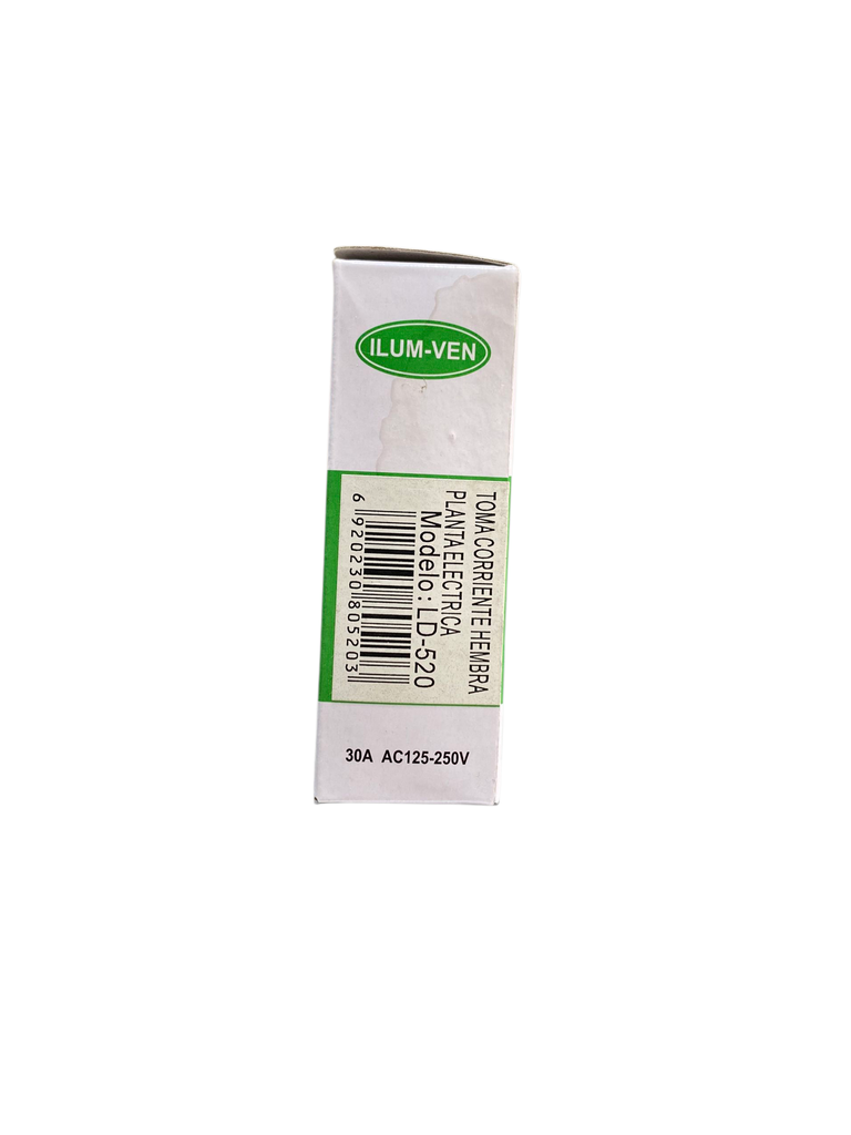 TOMACORRIENTE HEMBRA  PLANTA ELECTRICA 30AMP 125-250V LD-520 ILUM-VEN