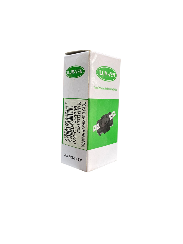 TOMACORRIENTE HEMBRA  PLANTA ELECTRICA 30AMP 125-250V LD-520 ILUM-VEN
