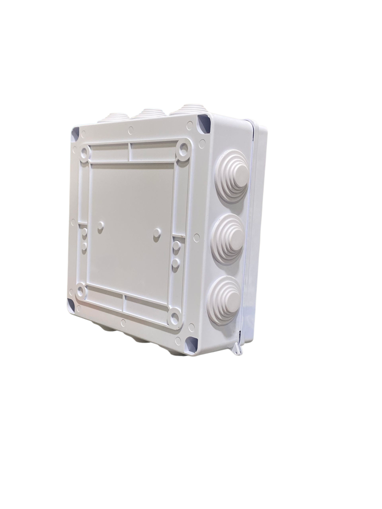 CAJA DE DERIVACION PLASTICA 200X200X80mm (7,9X7,9X3") PREPONCHADO IP65  COLOR BLANCO ANDELI