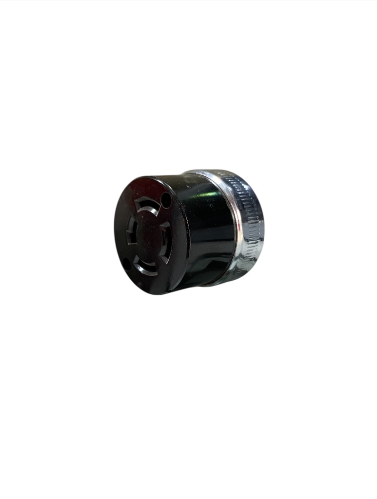TOMA AEREA INDUSTRIAL MEDIA VUELTA 4P 20A 125V / 250V  BAQUELITA NEGRA - ARO DE METAL