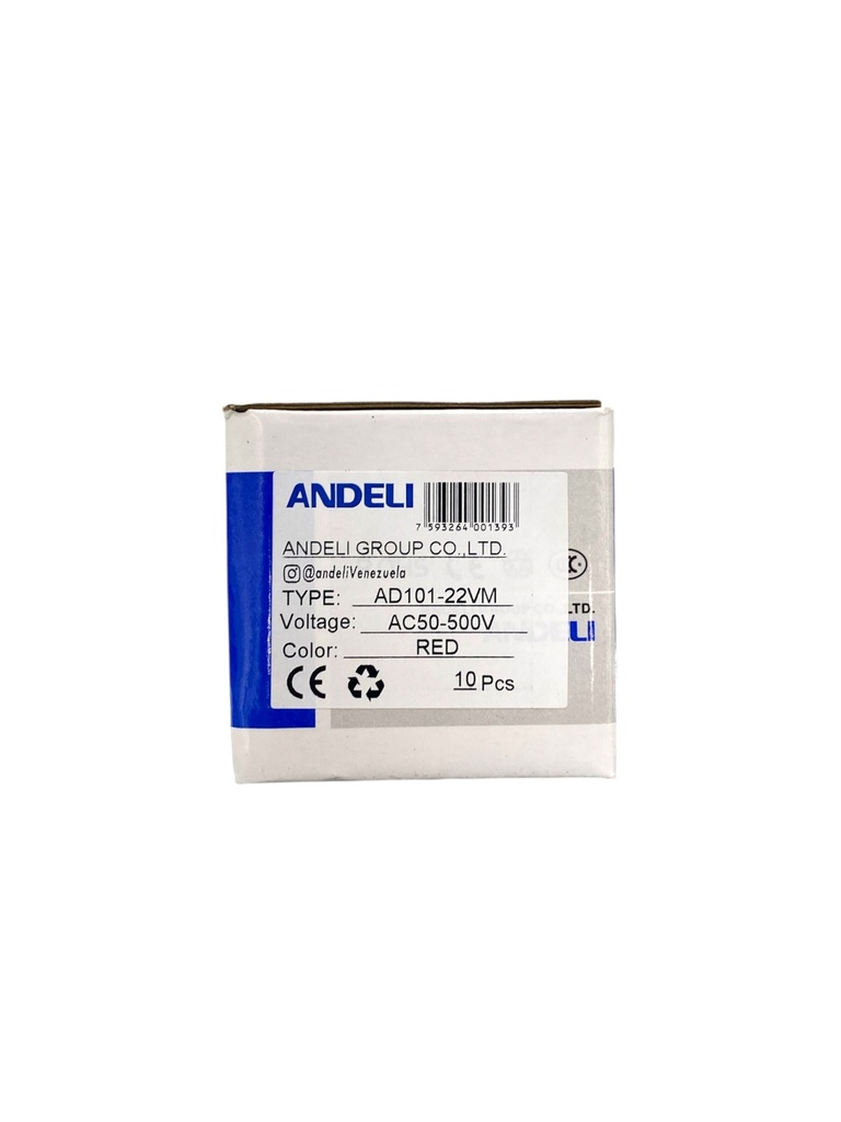 LUZ PILOTO LED 50-500V 0-100A CON INDICADOR VOLTIAMPERIMETRO