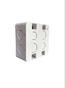CAJETIN PLASTICO CUADRADO 4X4" PVC SALIDA COMBINADA 1/2"- 3/4"