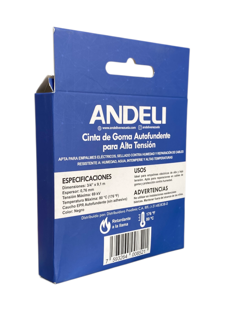 TEIPE - CINTA DE GOMA AUTOFUNDENTE PARA ALTA TENSION 3/4"X9.1m 69KV ANDELI