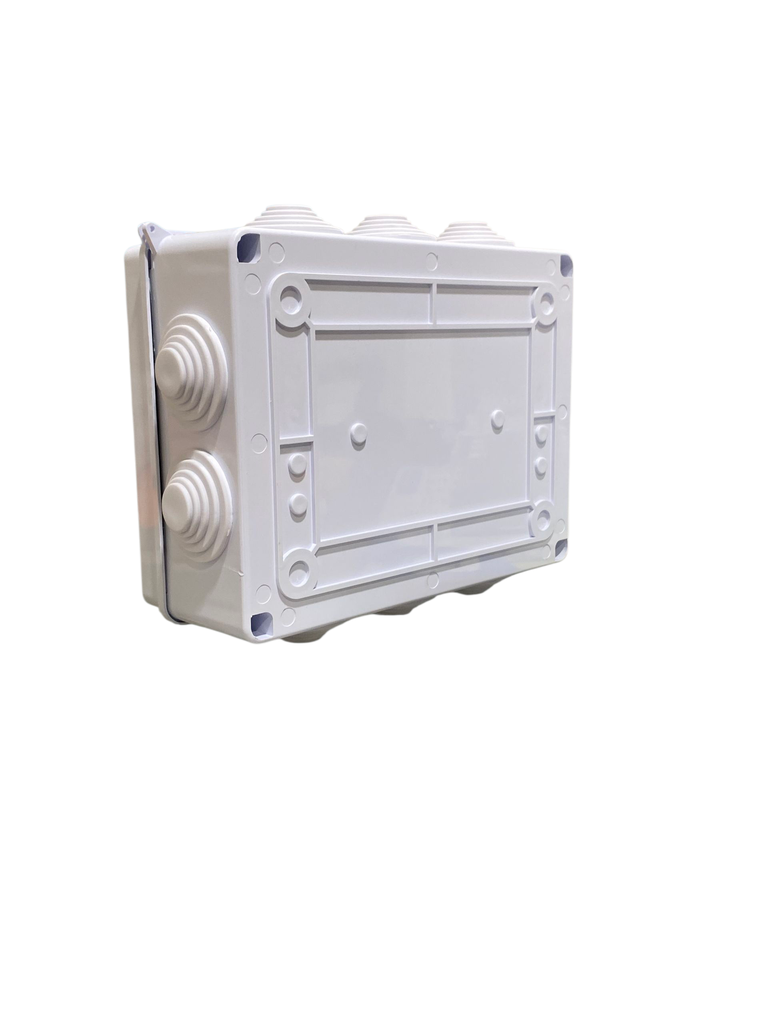 CAJA DE DERIVACION PLASTICA 200X155X80mm (7,9X6X3") PREPONCHADO IP65  COLOR BLANCO ANDELI
