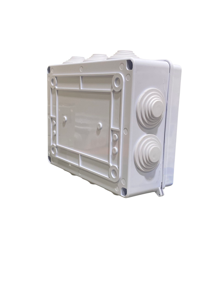 CAJA DE DERIVACION PLASTICA 200X155X80mm (7,9X6X3") PREPONCHADO IP65  COLOR BLANCO ANDELI