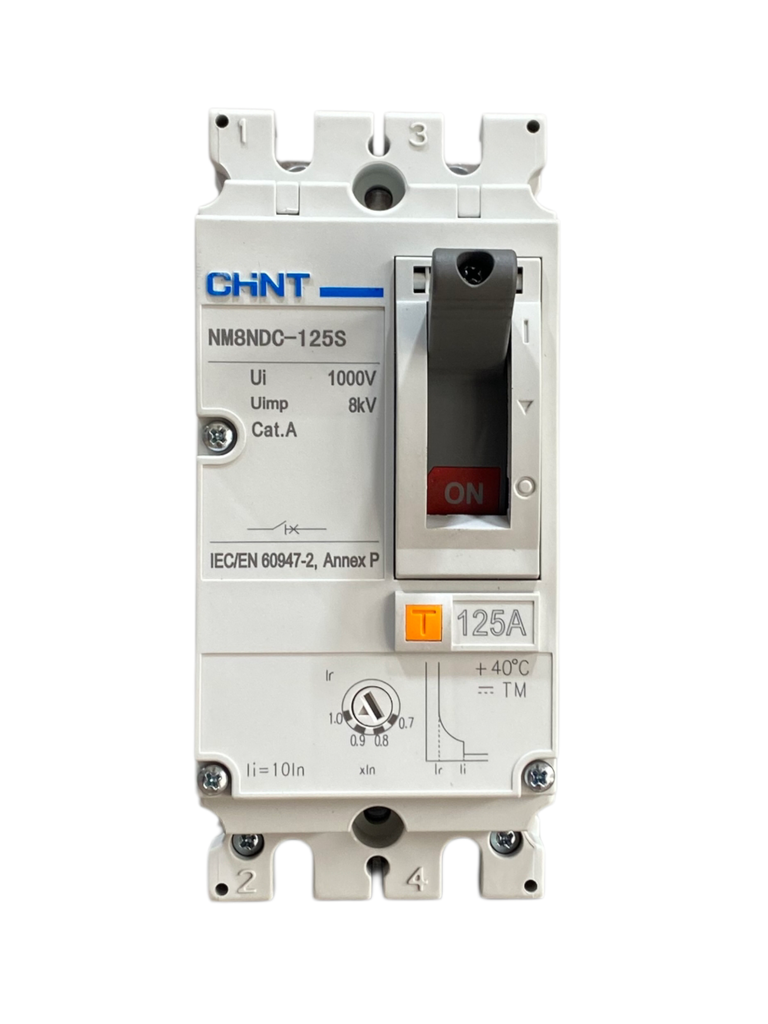 BREAKER 2X125A  CAJA MOLDEADA (REGULABLE 87,5-125 Amp EN CORRIENTE CONTINUA)