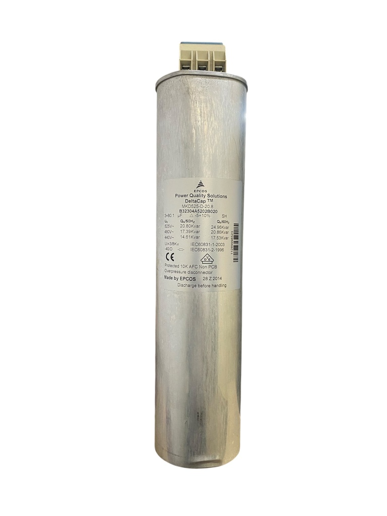 CAPACITOR/CONDENSADOR 20KVAR 480VAC 60HZ TRIFASICO PARA COMPENSACION REACTIVA