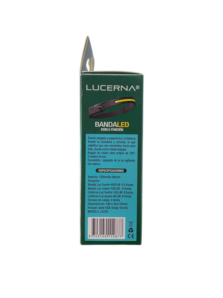 BANDA LED DOBLE FUNCION 24W 400-100/40-10LM/W 6.500°K IP44 110V RECARGABLE