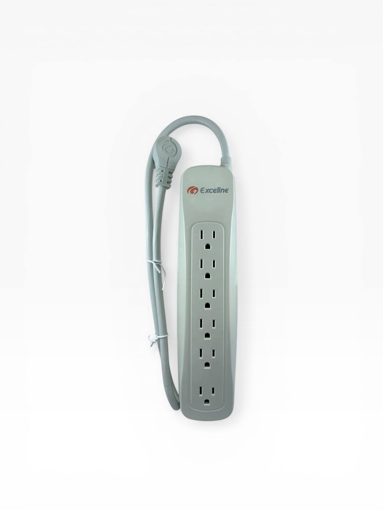 REGLETA ESTANDAR 6 TOMAS CON CABLE 0,8m INTERRUPTOR 10A COLOR BLANCO