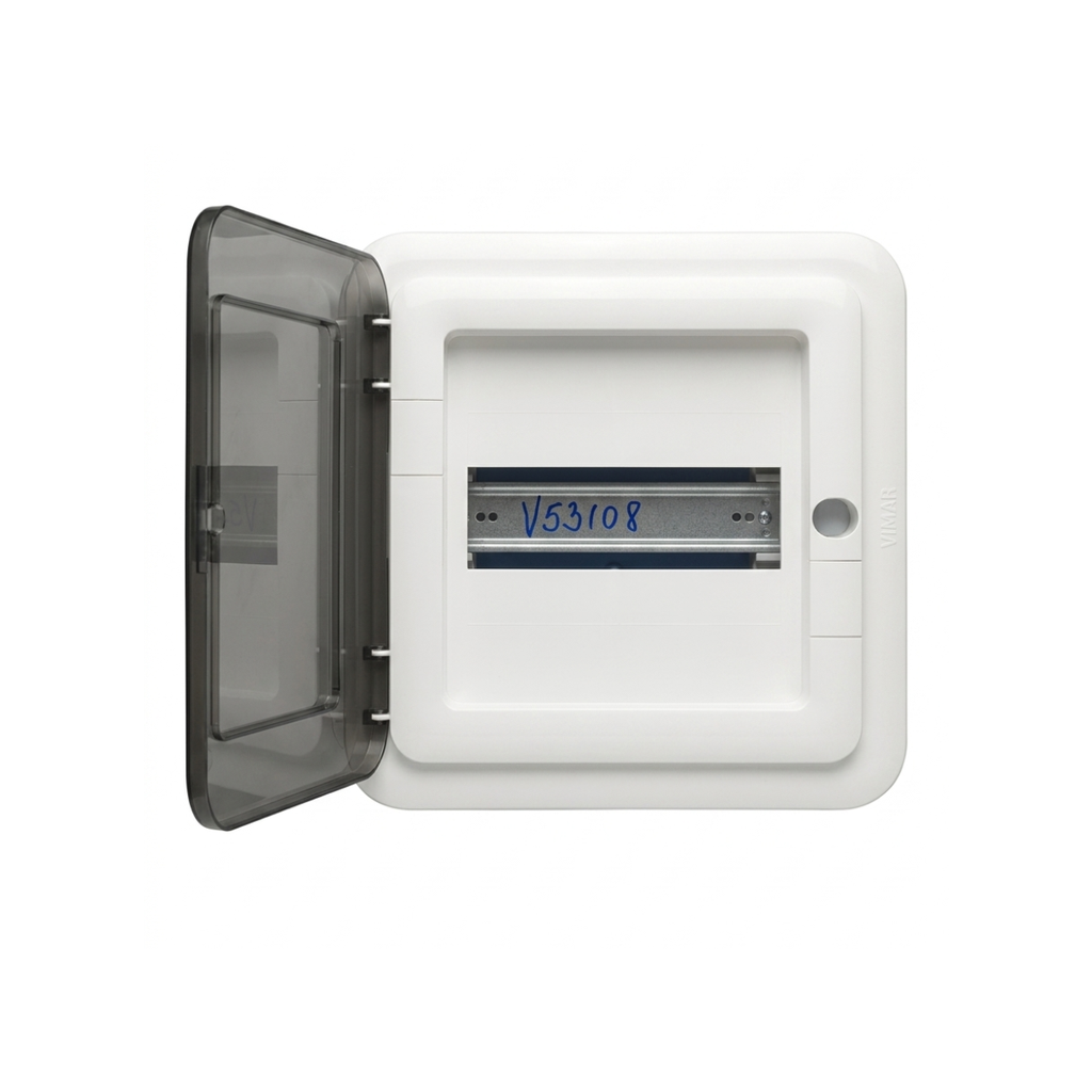 TABLERO DE DISTRIBUCION PLASTICO 8 CIRCUITOS EMPOTRABLE GRIS HUMO