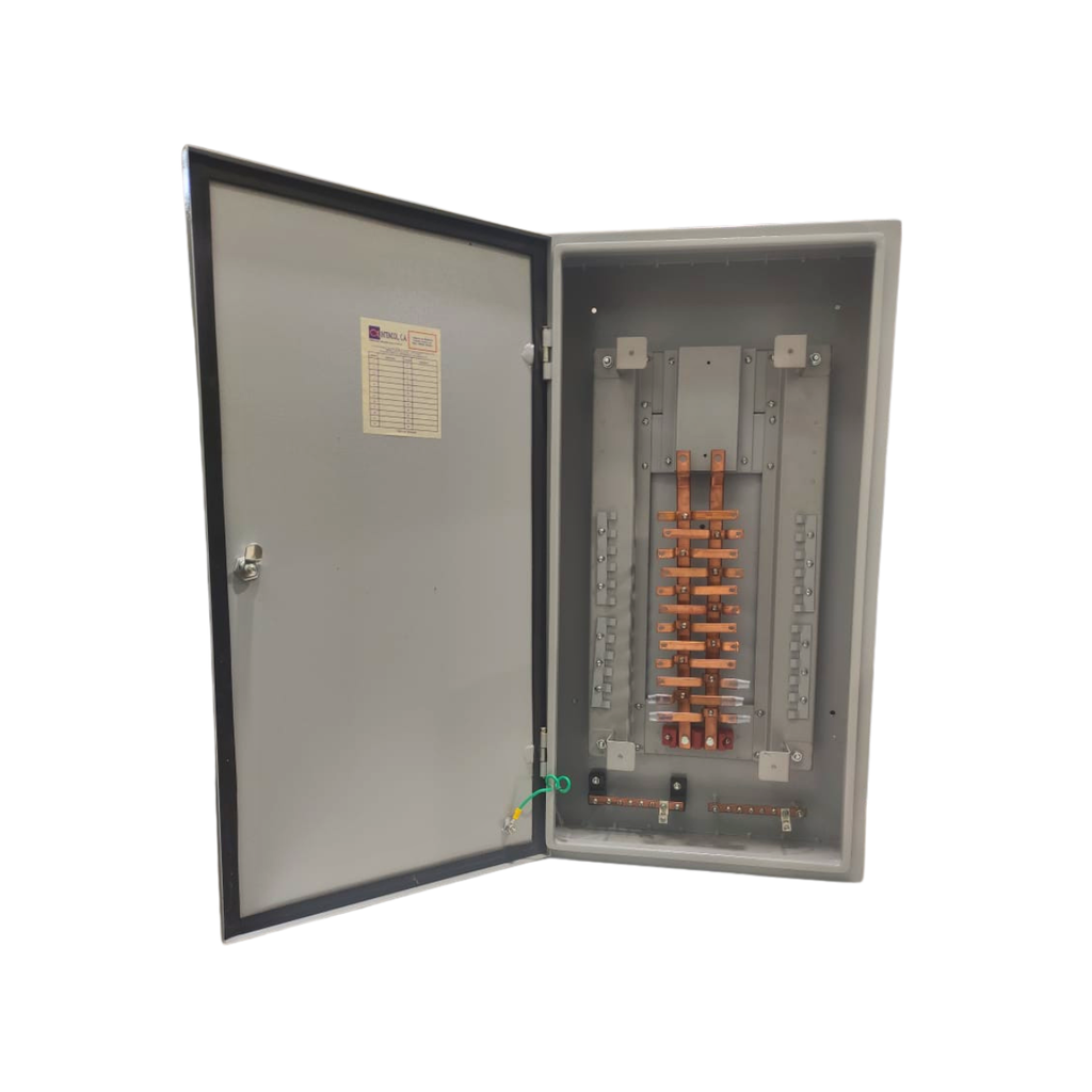 TABLERO MONOFASICO 24 CIRCUITOS SUPERFICIAL 120/240V 4 HILOS (2L+N+T) C/P SUPERIOR TQD 2X200A NEMA 3R NLAB424AB200S