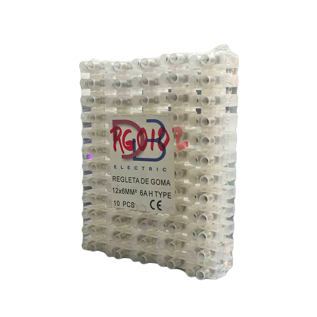 BORNERA DE GOMA O REGLETA DE DISTRIBUCION 6A 12X6mm² 