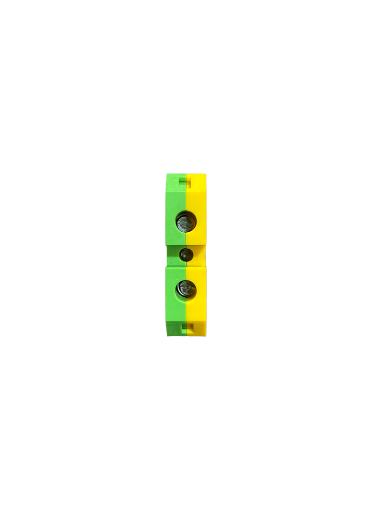 BORNERA 16mm RIEL SIMETRICO P/CABLE #6AWG TIERRA AMARILLA VERDE