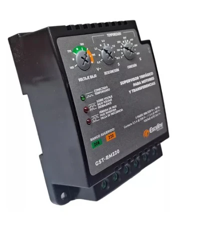 SUPERVISOR DE VOLTAJE TRIFASICO P/MOTORES, TRANSFERENCIAS Y BOMBAS 440/480V GST-RM440 EXCELINE
