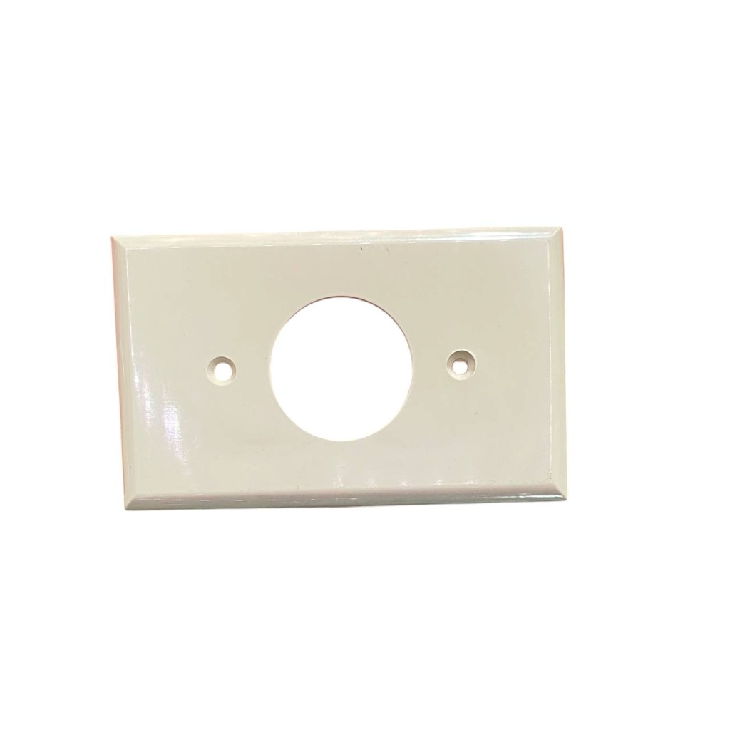 TAPA P/TOMACORRIENTE SENCILLO 3X20 MARFIL 1 HUECO REDONDO
