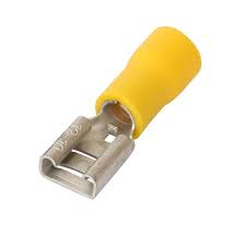 TERMINAL HEMBRA AMARILLO P/CABLE 12-10AWG 250 D=7.4MM 19/64 PLG