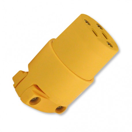 TOMACORRIENTE AEREO 125-250V 15A 2P+T PLASTICO AMARILLO