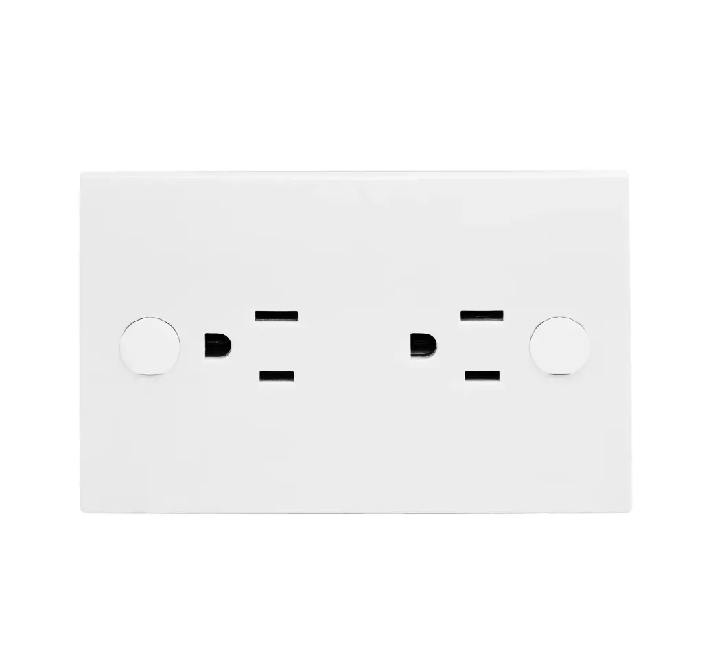 TOMACORRIENTE DOBLE TIPO 270 127V 15A 2P+T  BLANCO 06064 BLOCK