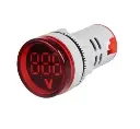 LUZ PILOTO LED 20-500V ROJO C/INDICADOR DE VOLTAJE AC 22VM REDONDA