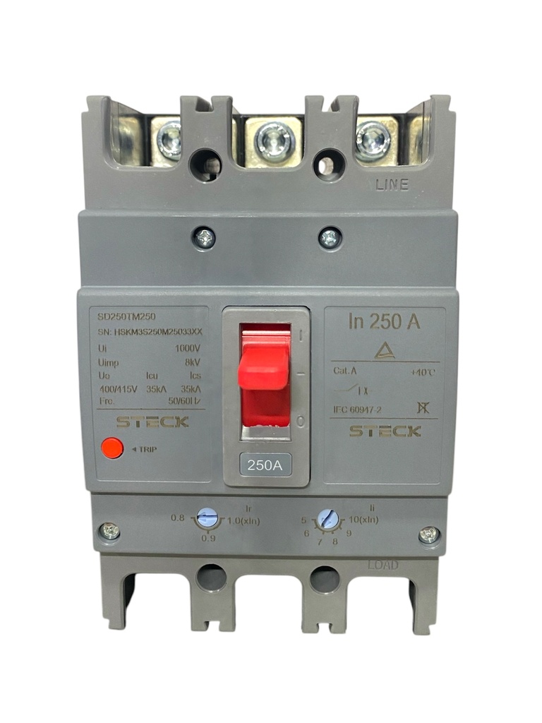 BREAKER 3X250A CAJA MOLDEADA TM AJUSTABLE 200-250A 35kA 400V