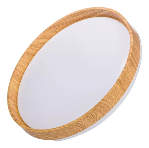PLAFON DEC. IP20 32 W Ø400 X 80 MM 3 TONOS DIMMER BORDE DE MADERA C/CONTROL S-605M-M LUCERNA