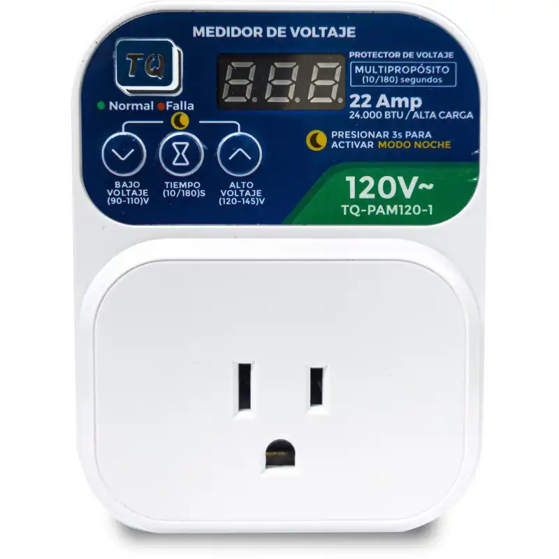 PROTECTOR DE VOLTAJE MULTIPROPOSITO  ENCHUFABLE 120V 22AMP 24.000 BTU ALTA CARGA 