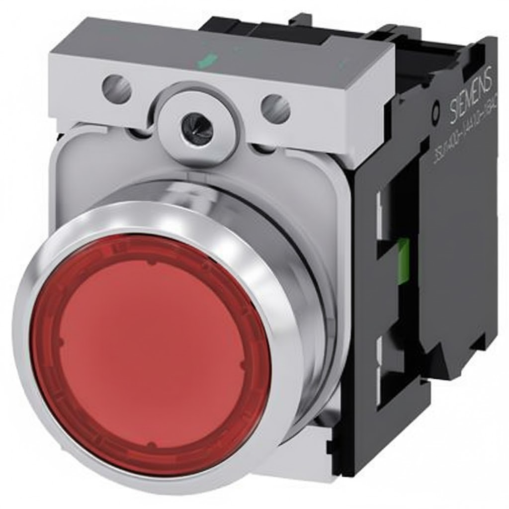 PULSADOR LUMINOSO ROJO METALICO