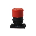 PULSADOR PLASTICO TIPO HONGO PARADA DE EMERGENCIA C/RETENCION 30MM