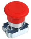 PULSADOR METALICO TIPO HONGO C/BLOQUE NC PARADA DE EMERGENCIA RETENCION 40MM