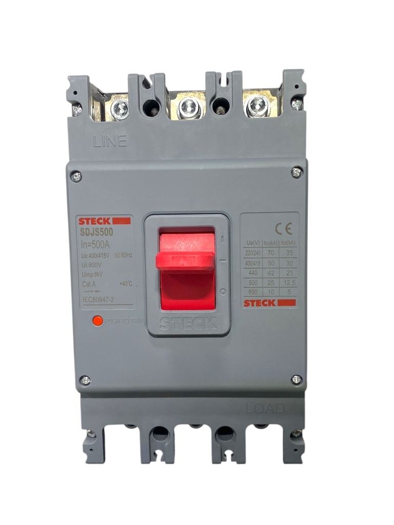 BREAKER 3X500A CAJA MOLDEADA 70KA 220 VAC - 42KA 440 VAC SDJS500 STECK