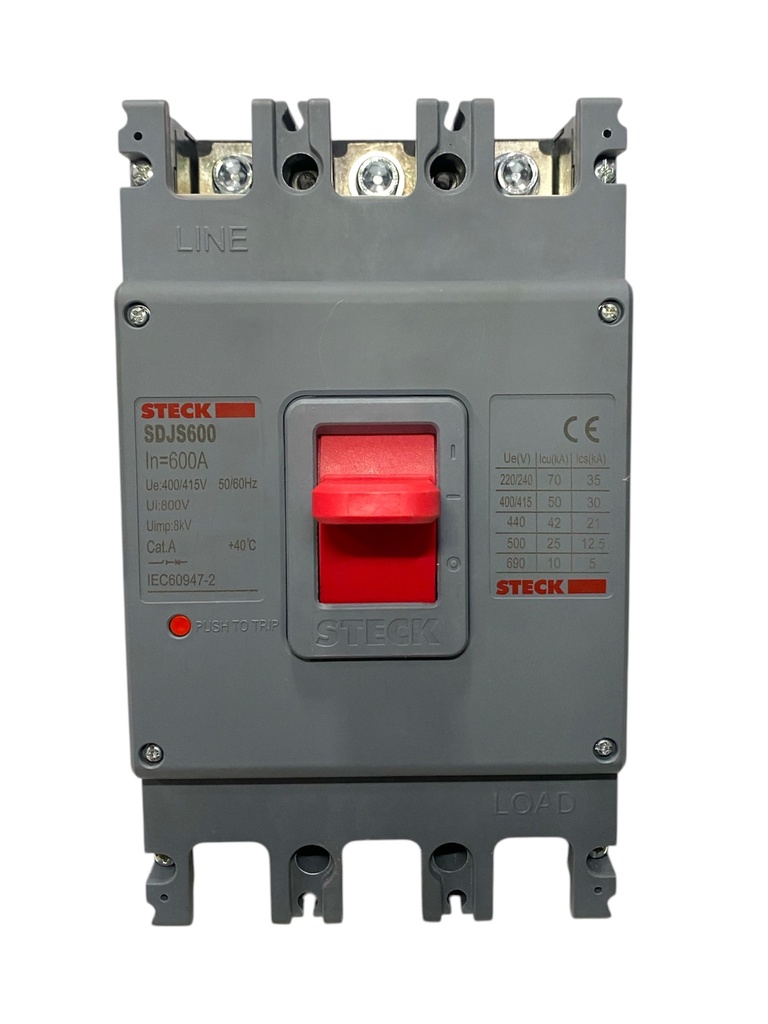 BREAKER 3X600A CAJA MOLDEADA  70KA 220 VAC - 42KA 440 VAC SDJS600 STECK