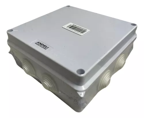 CAJA DE DERIVACION PLASTICA 150X150X70mm (5,9X5,9X2,7") PREPONCHADO IP65 COLOR BLANCO ANDELI CON18307