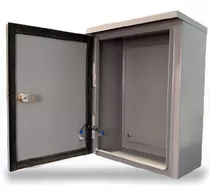 CAJA DE CONTROL 400x300x150mm NEMA 3R USO EXTERIOR C/PUERTA Y CERRADURA DOBLE FONDO PINTURA ELECTROSTATICA GRIS