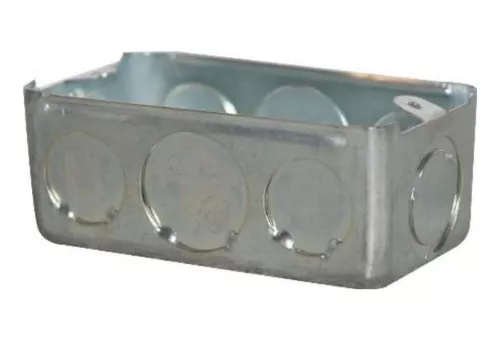 CAJETIN METALICO RECTANGULAR 4X2" SALIDA COMBINADA 1/2"-3/4"