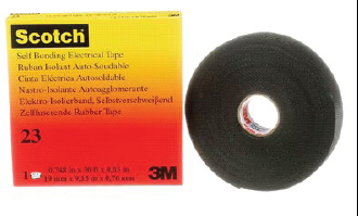 TEIPE DE GOMA 3/4 in x 30 Scotch 23 ft 3M™  (9,15 mts.) Negro