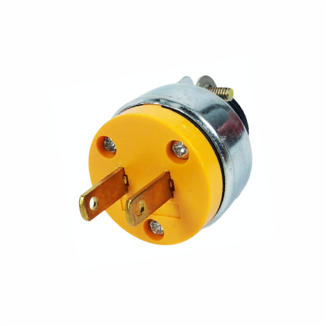 ENCHUFE METALICO 2P SIN TIERRA 110V AMARILLO