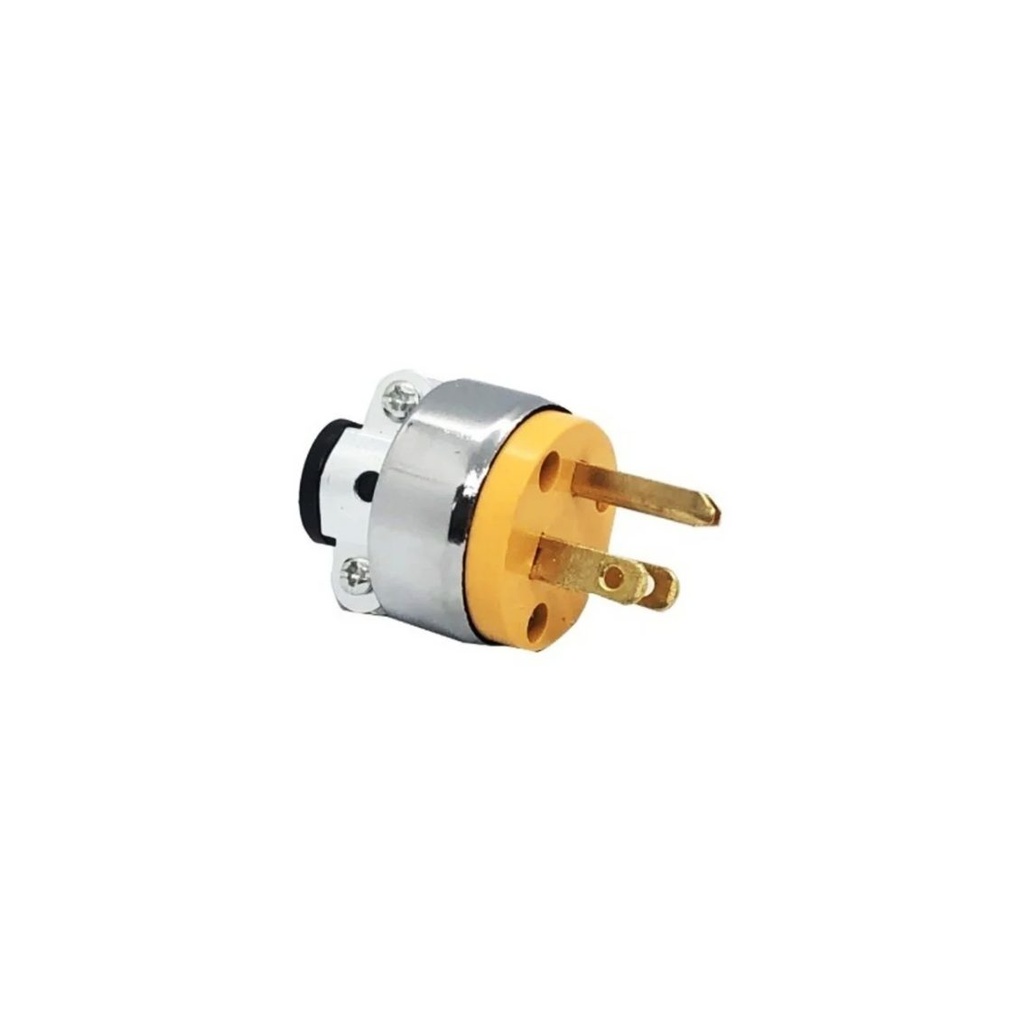 ENCHUFE METALICO 2P+T 110V AMARILLO