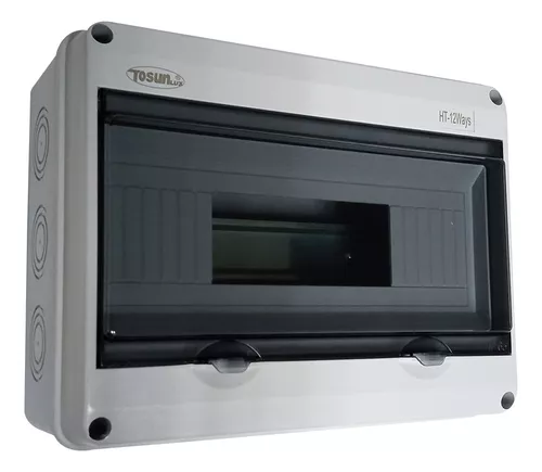 TABLERO DE DISTRIBUCION PLASTICO 12 CIRCUITOS SUPERFICIAL INTEMPERIE RIEL DIN
