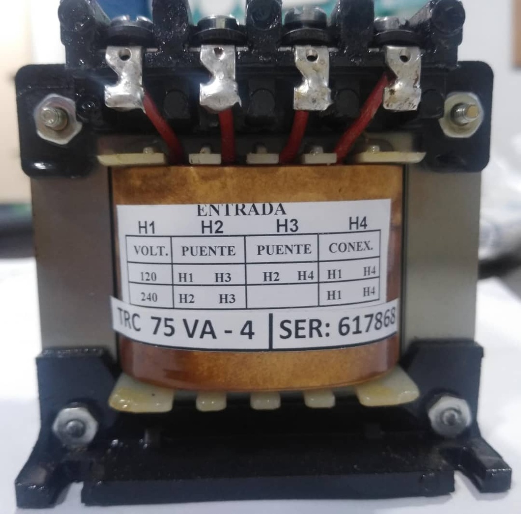 TRANSFORMADOR DE CONTROL (DE TENSION) 240-120/48-24 Vca 75 VA TT0075VA48-ARC ANTECA