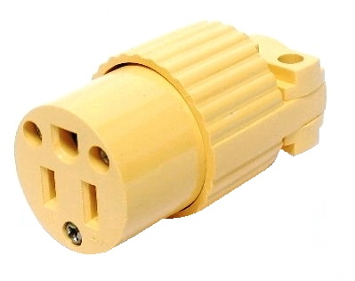 TOMACORRIENTE HEMBRA AMARILLO 2P+T 15A 125V 